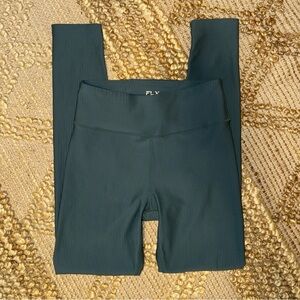 FLX Women's Ribbed Leggings - Deep Teal